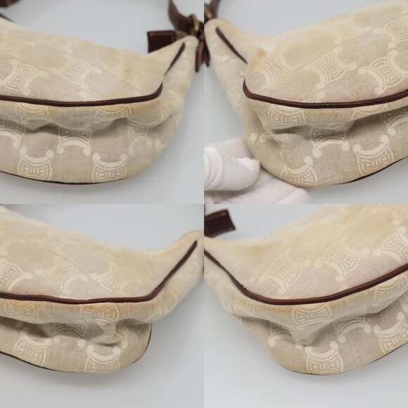 CELINE Macadam Canvas Shoulder Bag Beige Gold - Picture 10 of 12